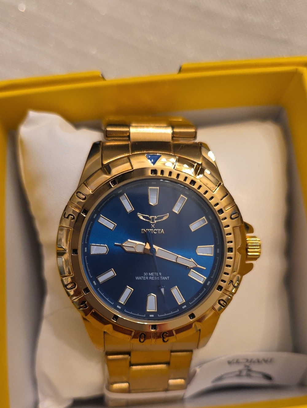 207  Invicta Specialty 1 Men's Watch 42mm Gold With Blue Face